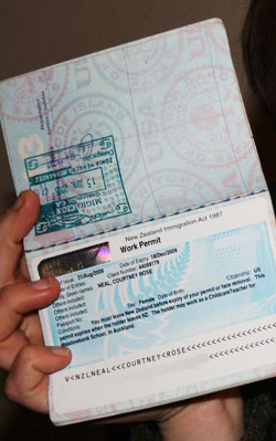 Work Permit, Passport pages